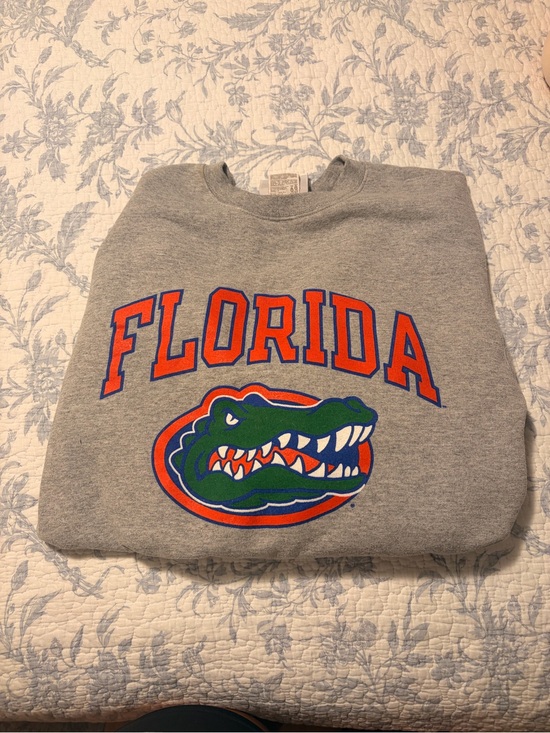 Champion Tops - Champion Gray Florida Gators Crewneck Sweatshirt with Orange & Green Logo